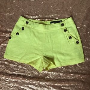 Yellow linen shorts size M